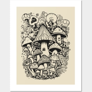 Funky Mushroom Posters and Art